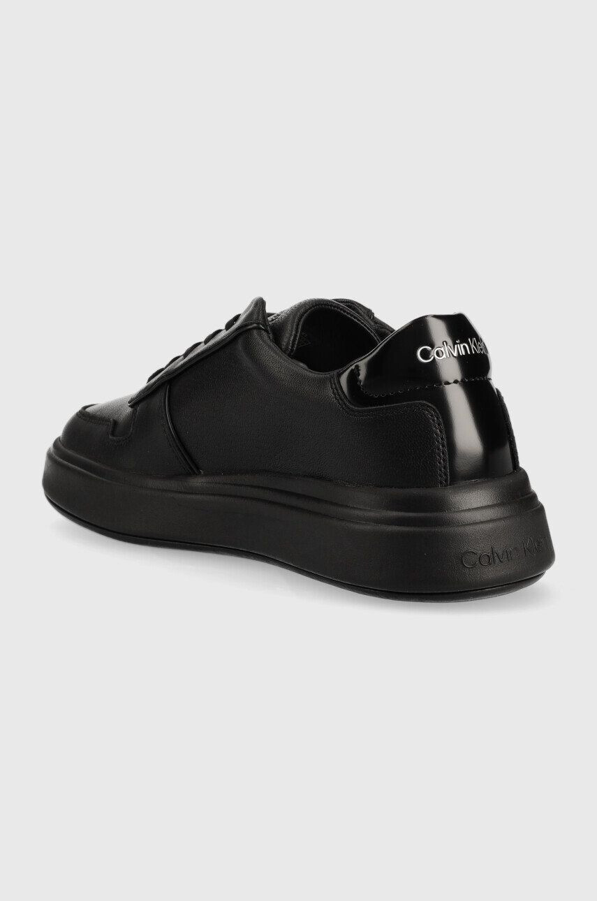 Calvin Klein Кожени маратонки HM0HM00992 LOW TOP LACE UP PIPING в черно - Pepit.bg