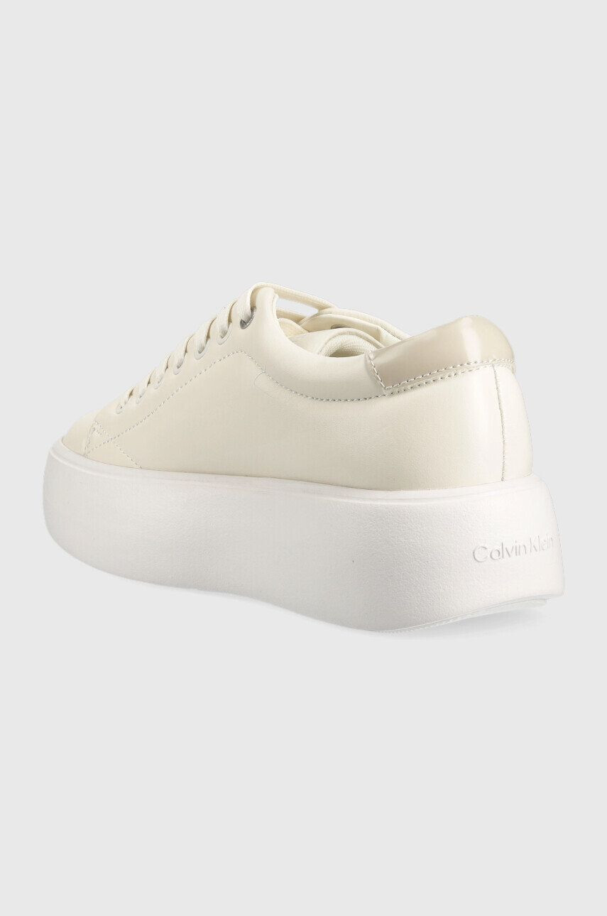 Calvin Klein Кожени маратонки HW0HW01356 BUBBLE CUPSOLE LACE UP в бежово - Pepit.bg