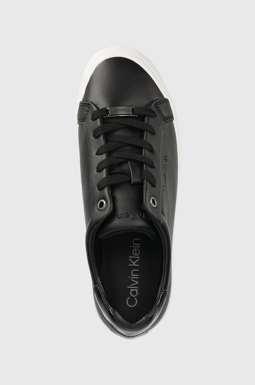 Calvin Klein Кожени маратонки HW0HW01372 VULC LACE UP в черно - Pepit.bg