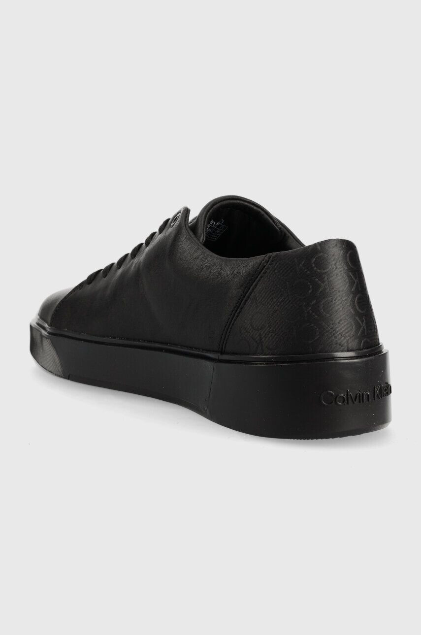 Calvin Klein Кожени маратонки LOW LACE UP LTH MONO в черно HM0HM01236 - Pepit.bg