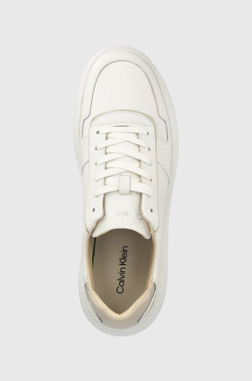 Calvin Klein Кожени маратонки Low Top Lace Up в бяло - Pepit.bg