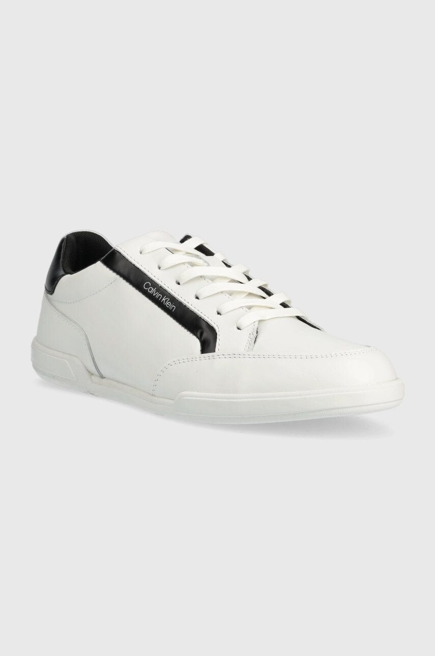 Calvin Klein Кожени маратонки Low Top Lace Up Lth в бежово - Pepit.bg