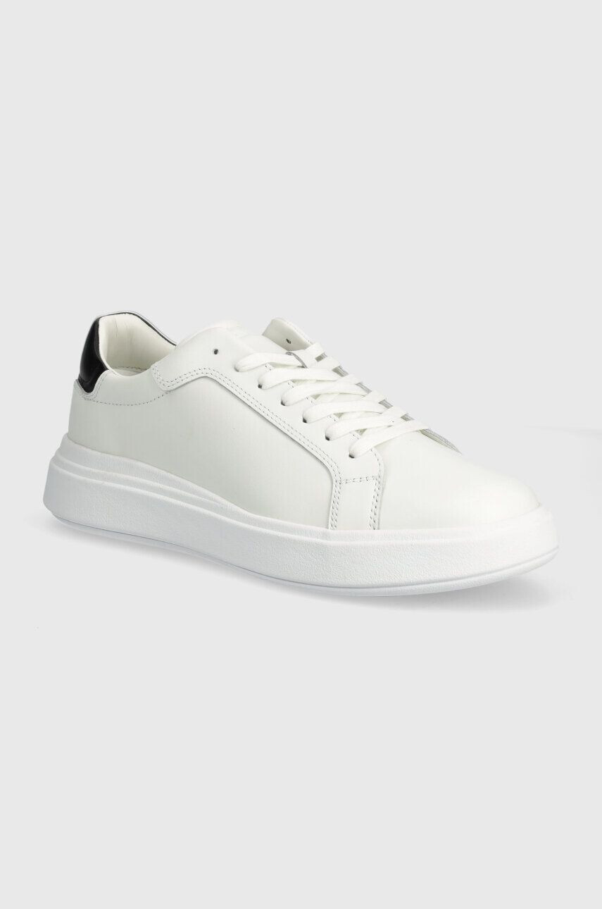 Calvin Klein Кожени маратонки LOW TOP LACE UP LTH в бяло HM0HM01016 - Pepit.bg