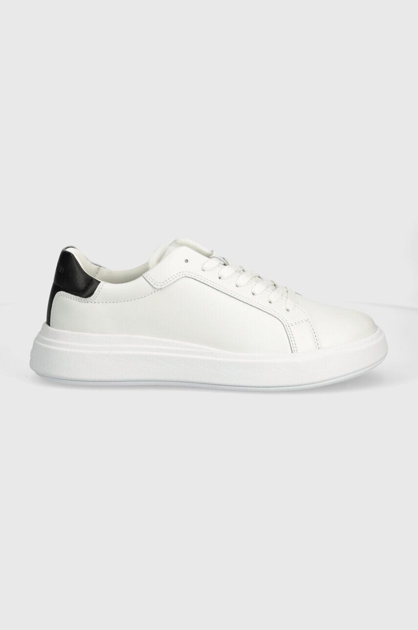 Calvin Klein Кожени маратонки LOW TOP LACE UP LTH в бяло HM0HM01016 - Pepit.bg