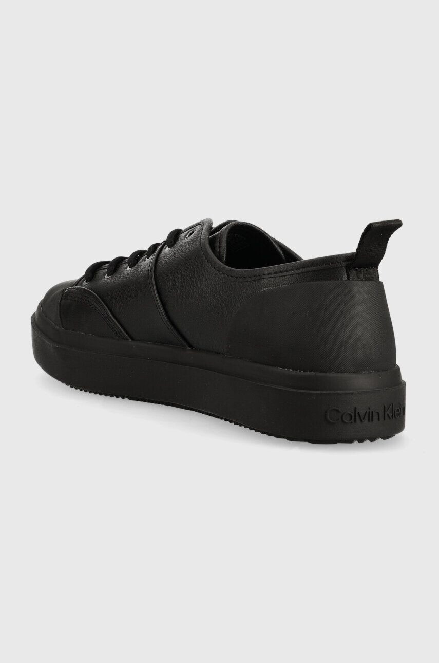 Calvin Klein Кожени маратонки LOW TOP LACE UP LTH в черно HM0HM01045 - Pepit.bg