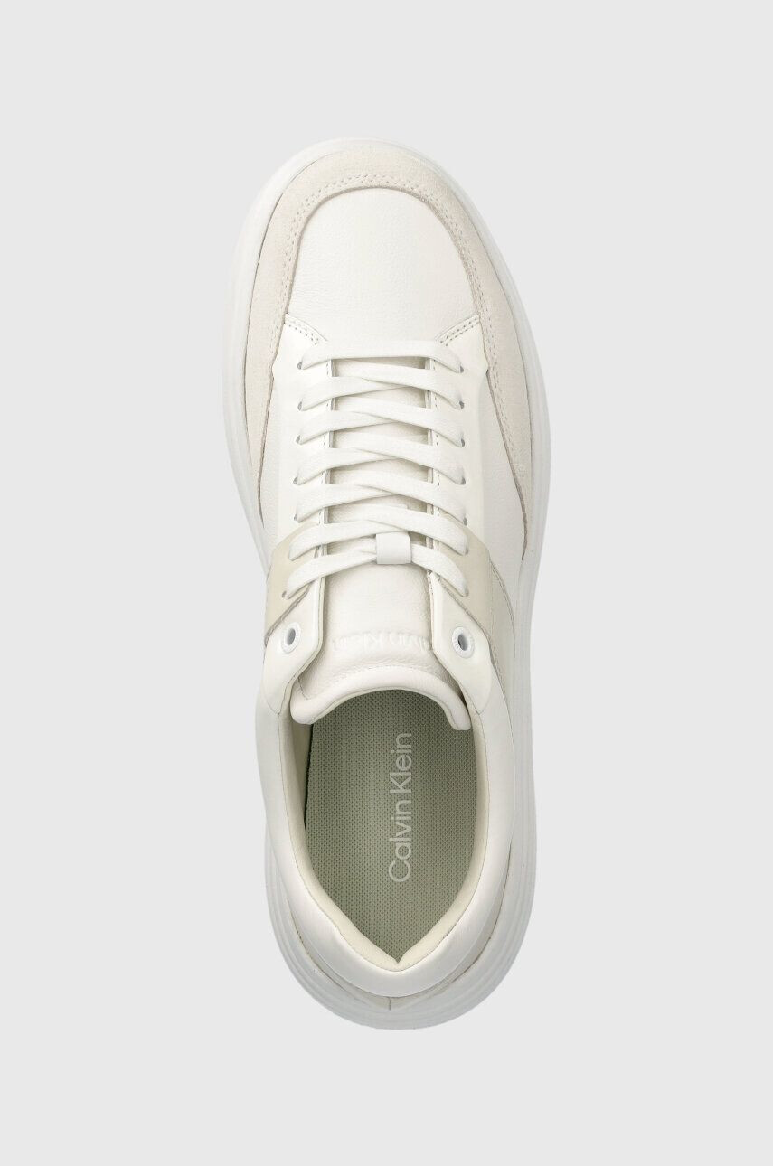 Calvin Klein Кожени маратонки LOW TOP LACE UP LTH в бяло HM0HM01047 - Pepit.bg