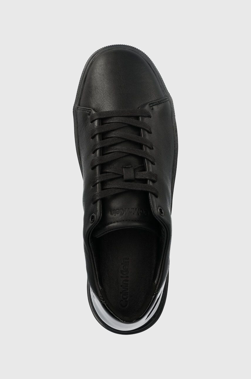 Calvin Klein Кожени маратонки Low Top Lace Up Lth/br в черно - Pepit.bg