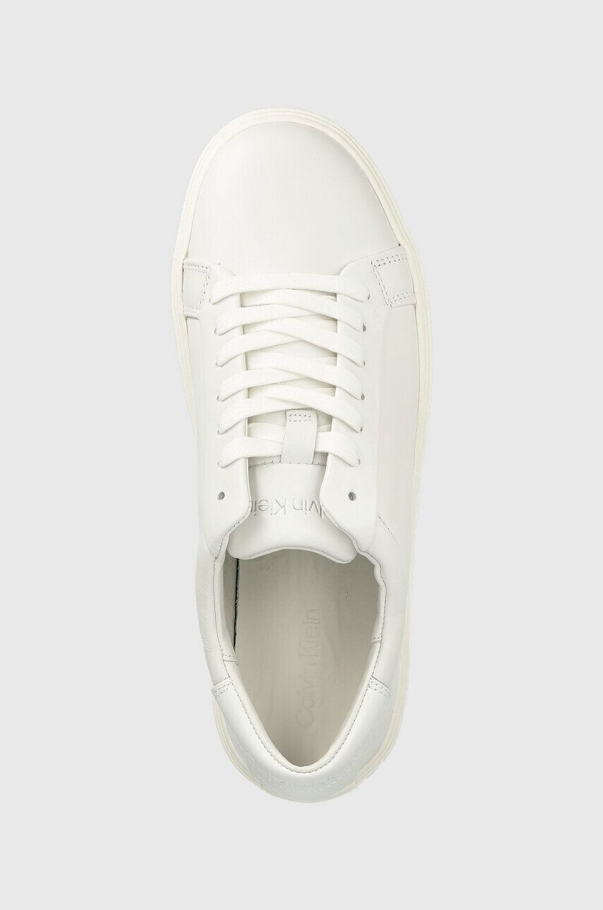 Calvin Klein Кожени маратонки LOW TOP LACE UP LTH SM в бяло HM0HM01018 - Pepit.bg