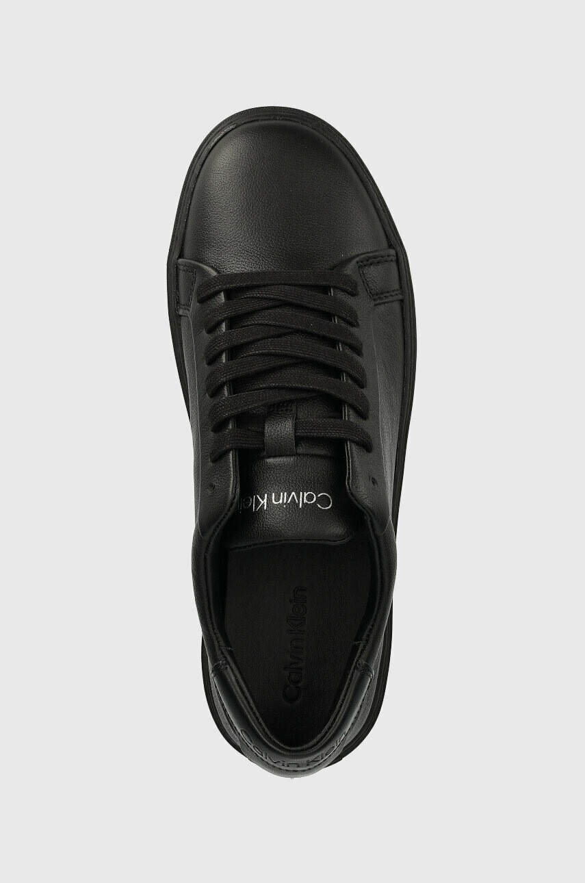 Calvin Klein Кожени маратонки LOW TOP LACE UP PB в черно HM0HM01019 - Pepit.bg