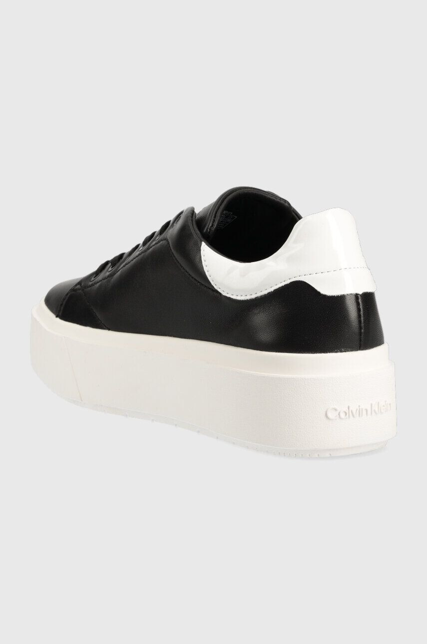 Calvin Klein Кожени маратонки SQUARED FLATFORM CUP в черно HW0HW01775 - Pepit.bg