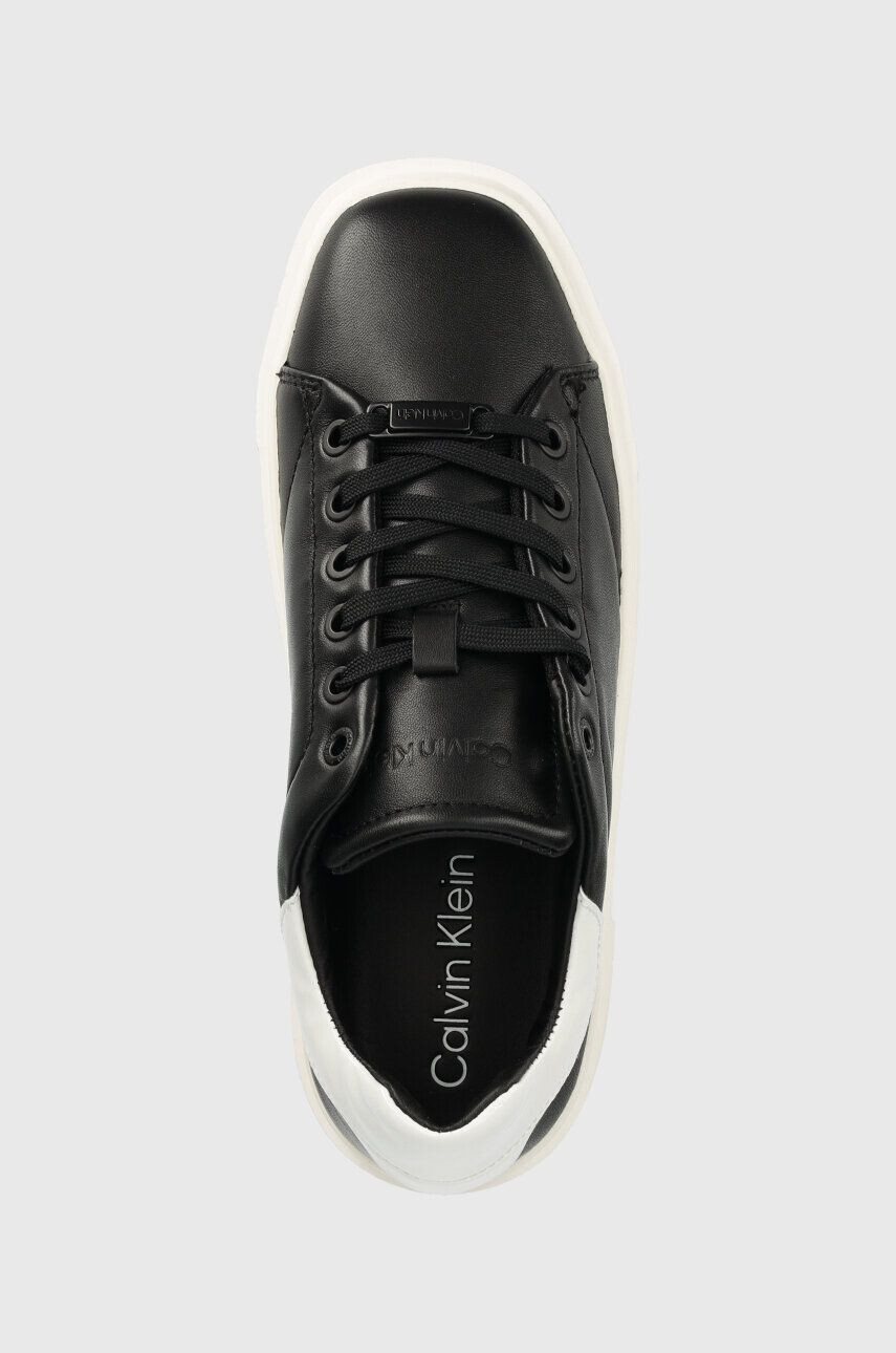 Calvin Klein Кожени маратонки SQUARED FLATFORM CUP в черно HW0HW01775 - Pepit.bg