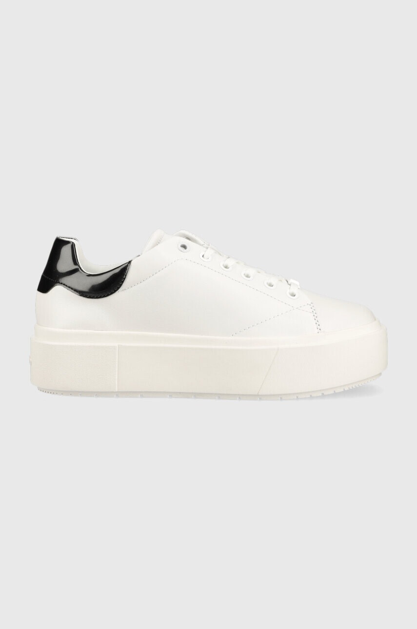 Calvin Klein Кожени маратонки SQUARED FLATFORM CUP в бяло HW0HW01775 - Pepit.bg