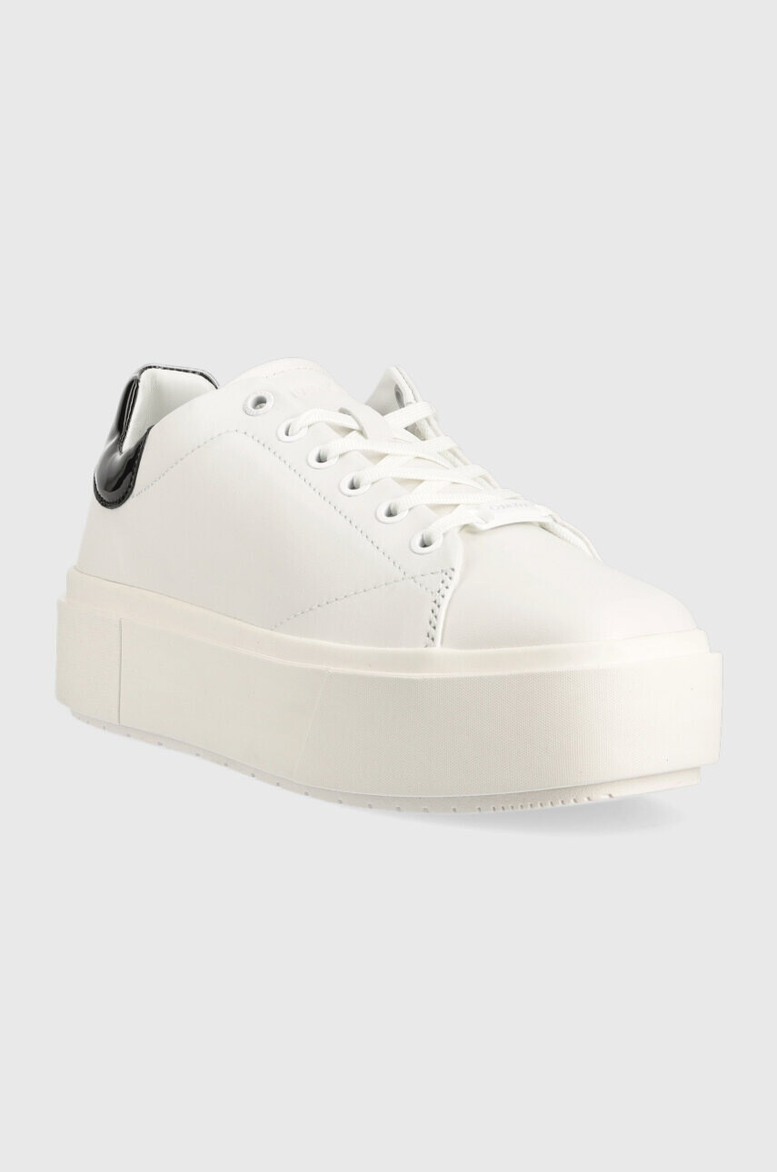 Calvin Klein Кожени маратонки SQUARED FLATFORM CUP в бяло HW0HW01775 - Pepit.bg