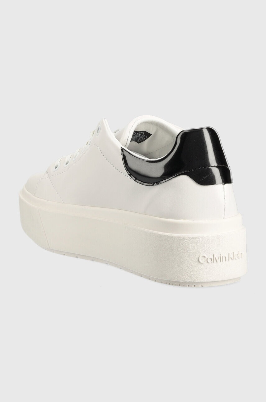 Calvin Klein Кожени маратонки SQUARED FLATFORM CUP в бяло HW0HW01775 - Pepit.bg
