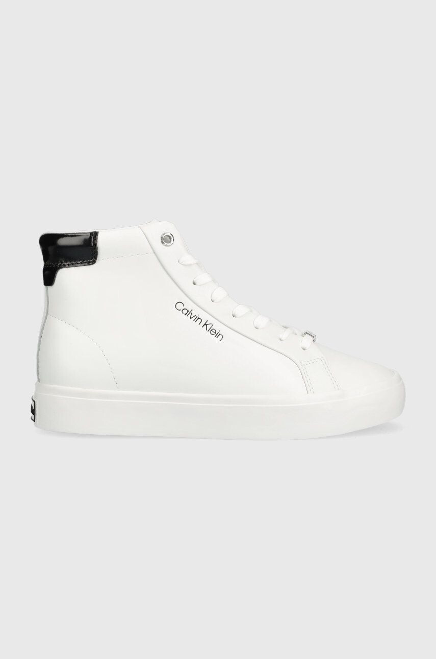 Calvin Klein Кожени маратонки Vulc High Top в бяло - Pepit.bg