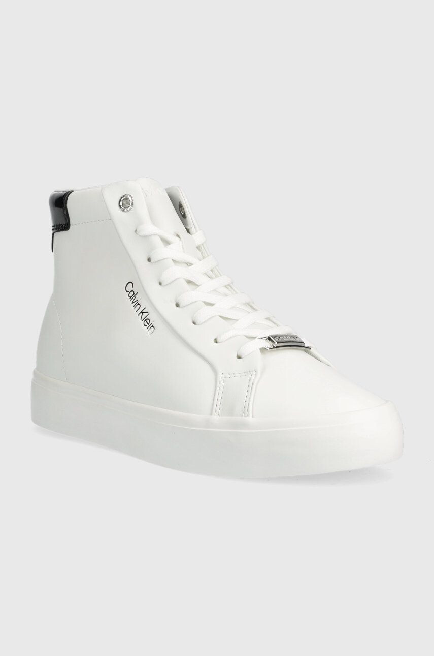 Calvin Klein Кожени маратонки Vulc High Top в бяло - Pepit.bg