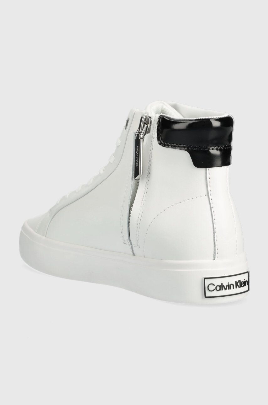 Calvin Klein Кожени маратонки Vulc High Top в бяло - Pepit.bg