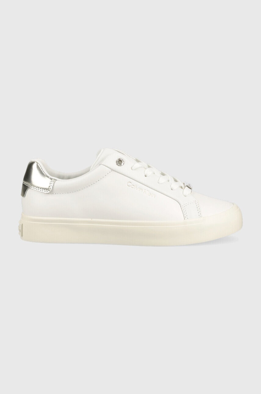 Calvin Klein Кожени маратонки Vulc Lace Up в бяло - Pepit.bg