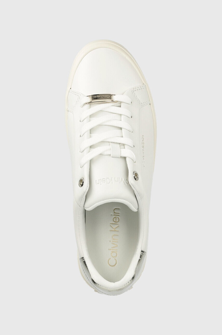 Calvin Klein Кожени маратонки Vulc Lace Up в бяло - Pepit.bg