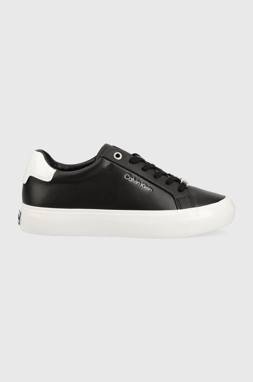 Calvin Klein Кожени маратонки VULC LACE UP в черно HW0HW01406 - Pepit.bg