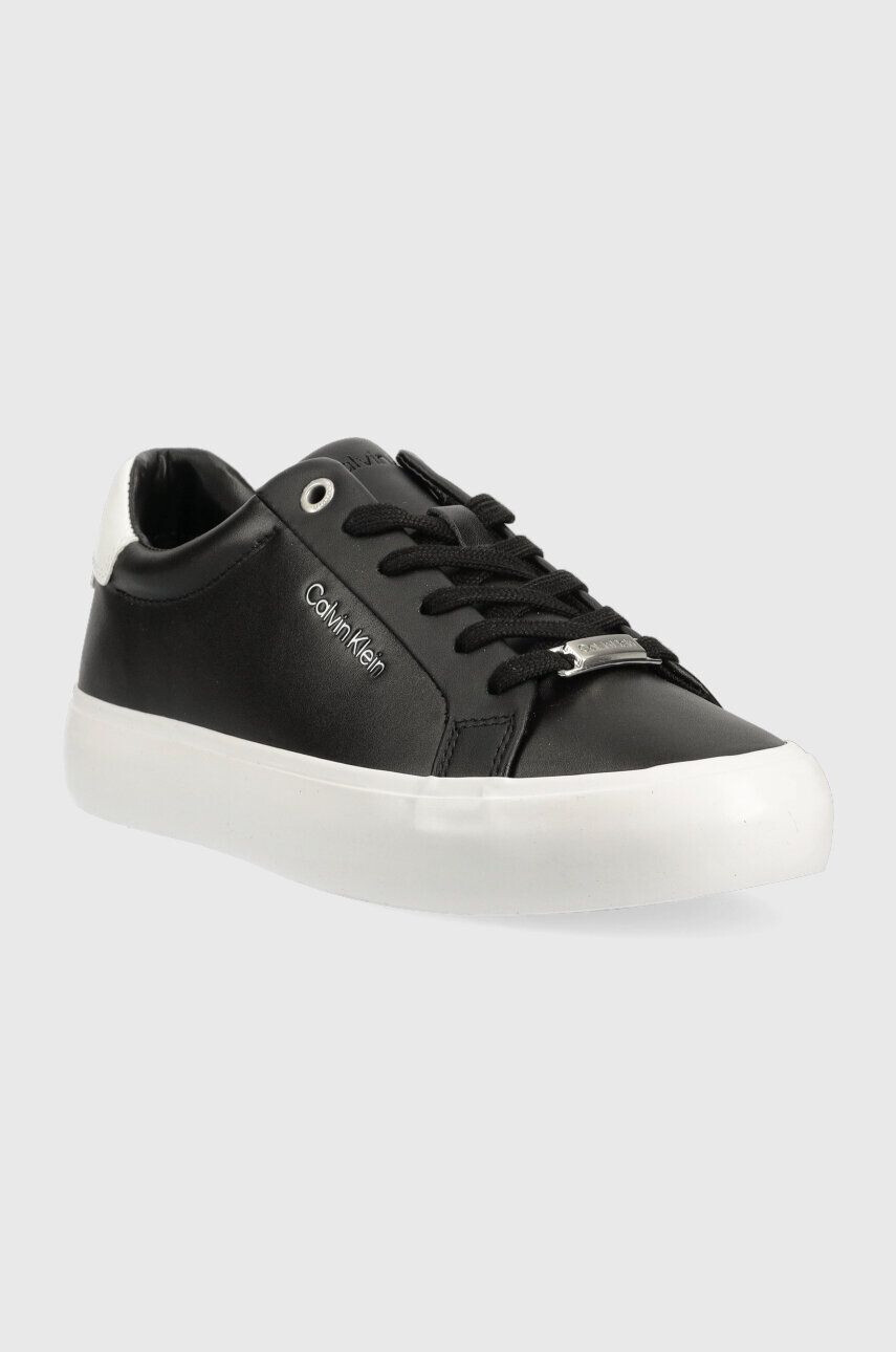 Calvin Klein Кожени маратонки VULC LACE UP в черно HW0HW01406 - Pepit.bg