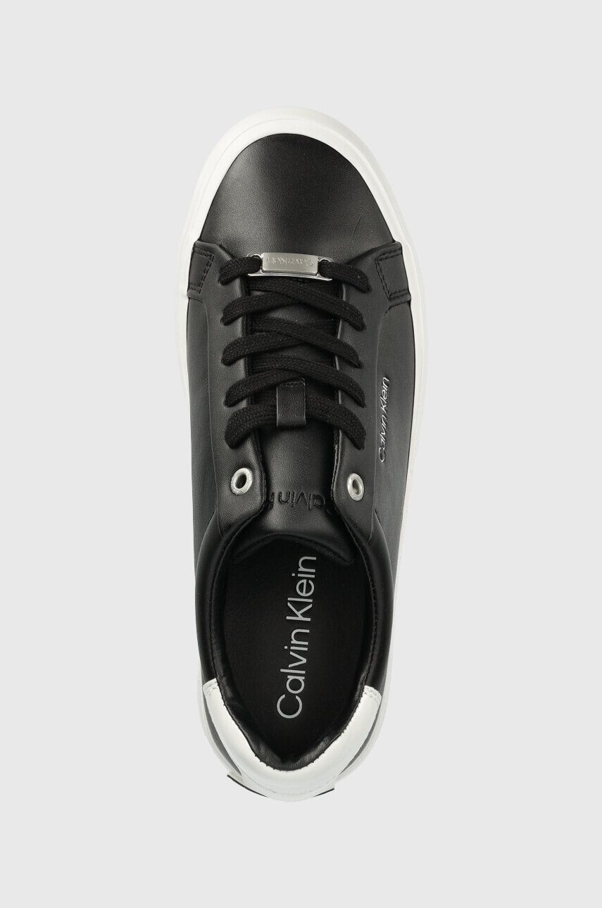 Calvin Klein Кожени маратонки VULC LACE UP в черно HW0HW01406 - Pepit.bg