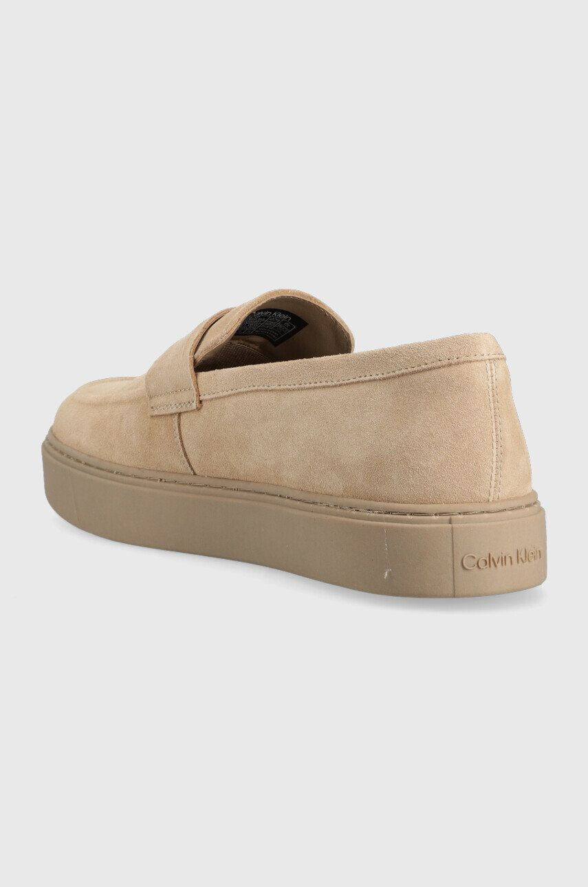 Calvin Klein Кожени мокасини HM0HM00991 LOW TOP MOC HYBRID SUE в бежово - Pepit.bg