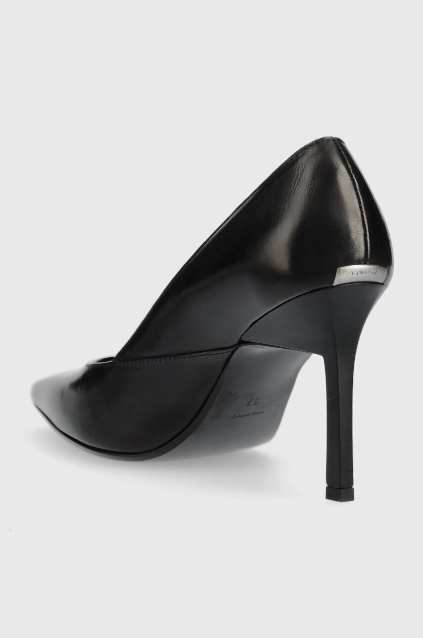 Calvin Klein Кожени обувки с висок ток HW0HW01346 GEO STILETTO PUMP 90 в черно - Pepit.bg