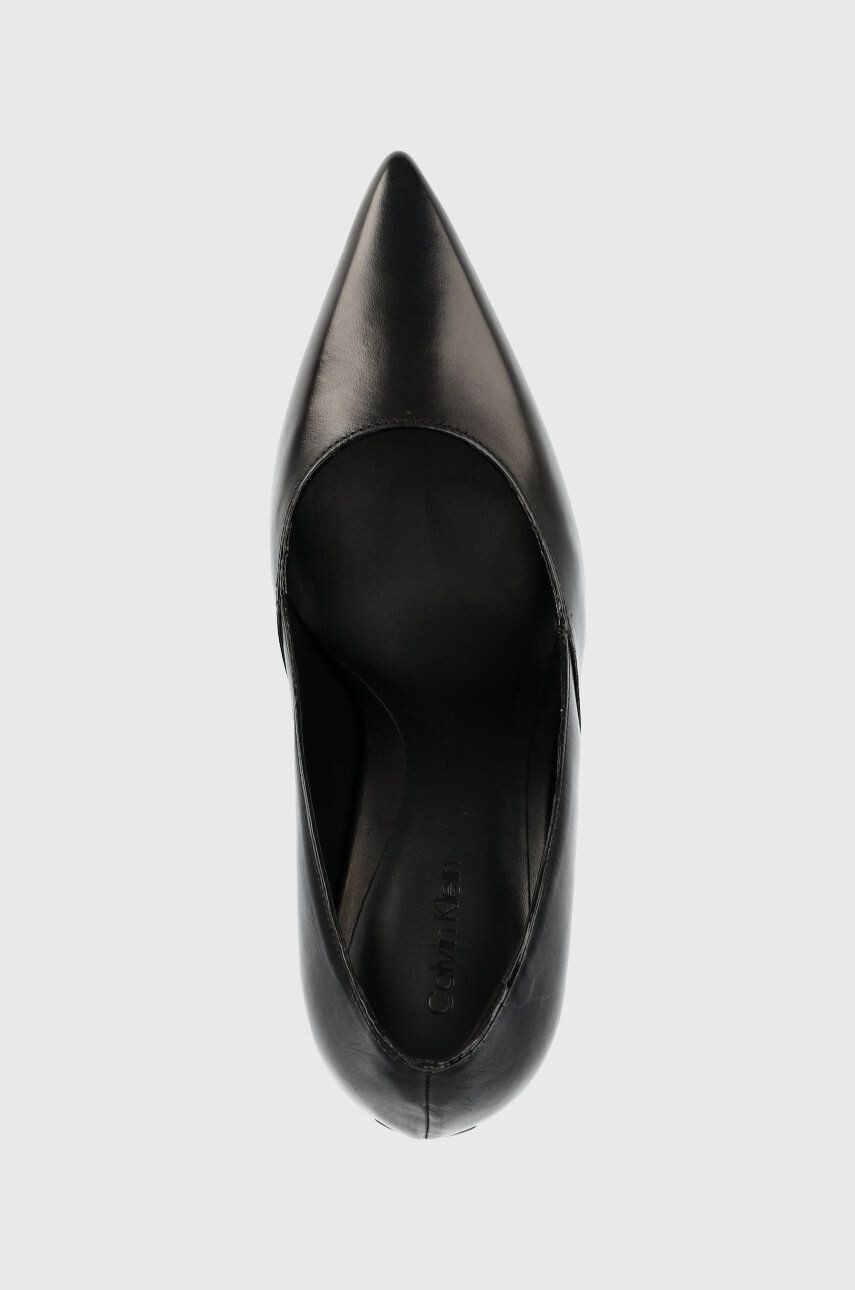 Calvin Klein Кожени обувки с висок ток HW0HW01346 GEO STILETTO PUMP 90 в черно - Pepit.bg