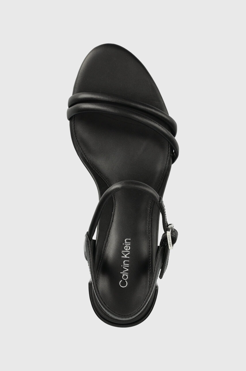 Calvin Klein Кожени сандали в черно - Pepit.bg