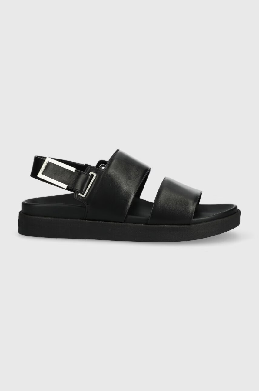 Calvin Klein Кожени сандали ADJ SANDAL W/HW в черно HW0HW01479 - Pepit.bg