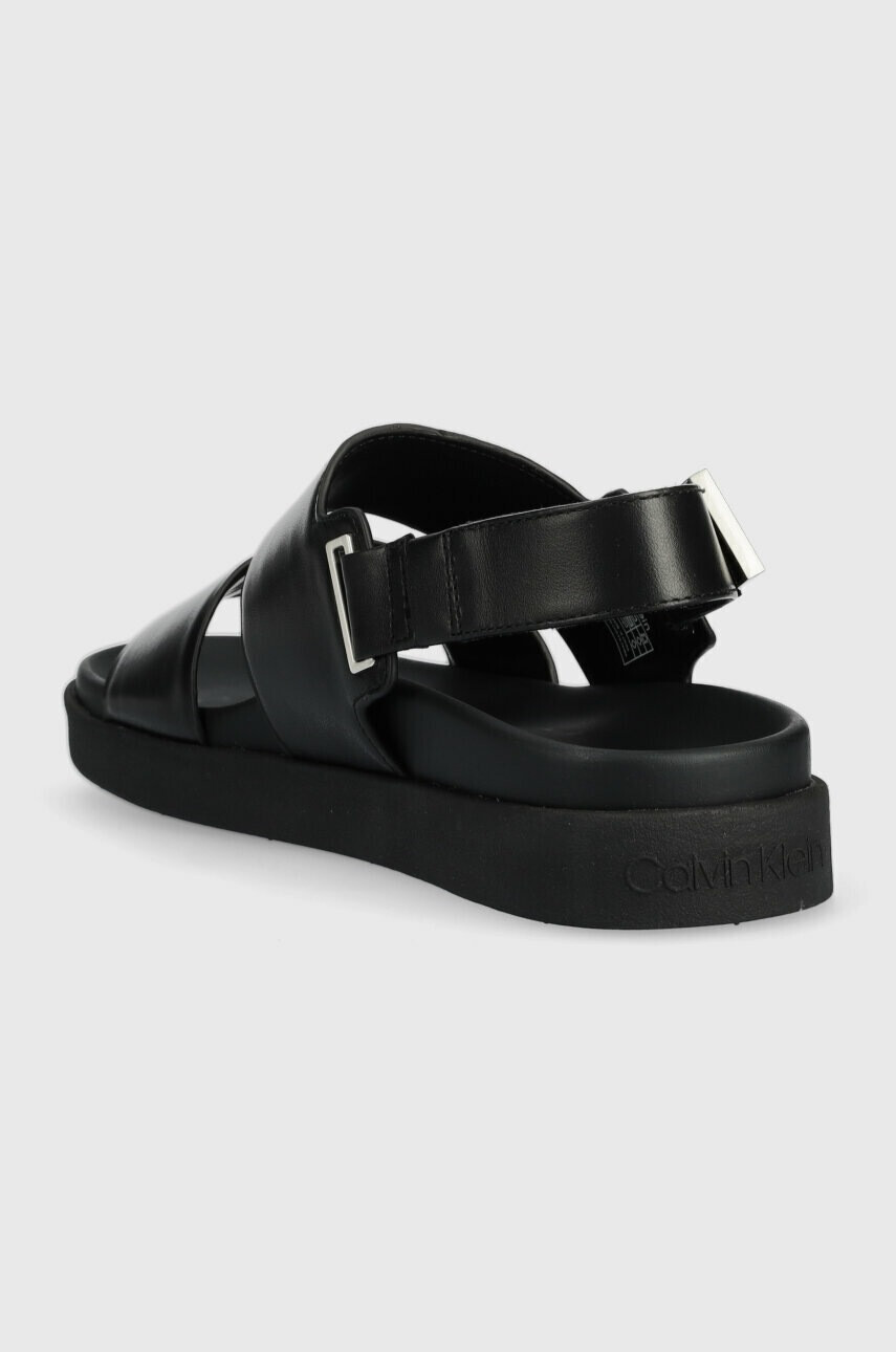 Calvin Klein Кожени сандали ADJ SANDAL W/HW в черно HW0HW01479 - Pepit.bg