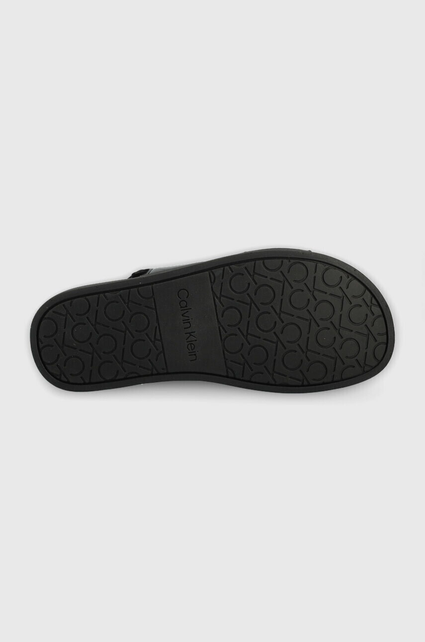 Calvin Klein Кожени сандали ADJ SANDAL W/HW в черно HW0HW01479 - Pepit.bg