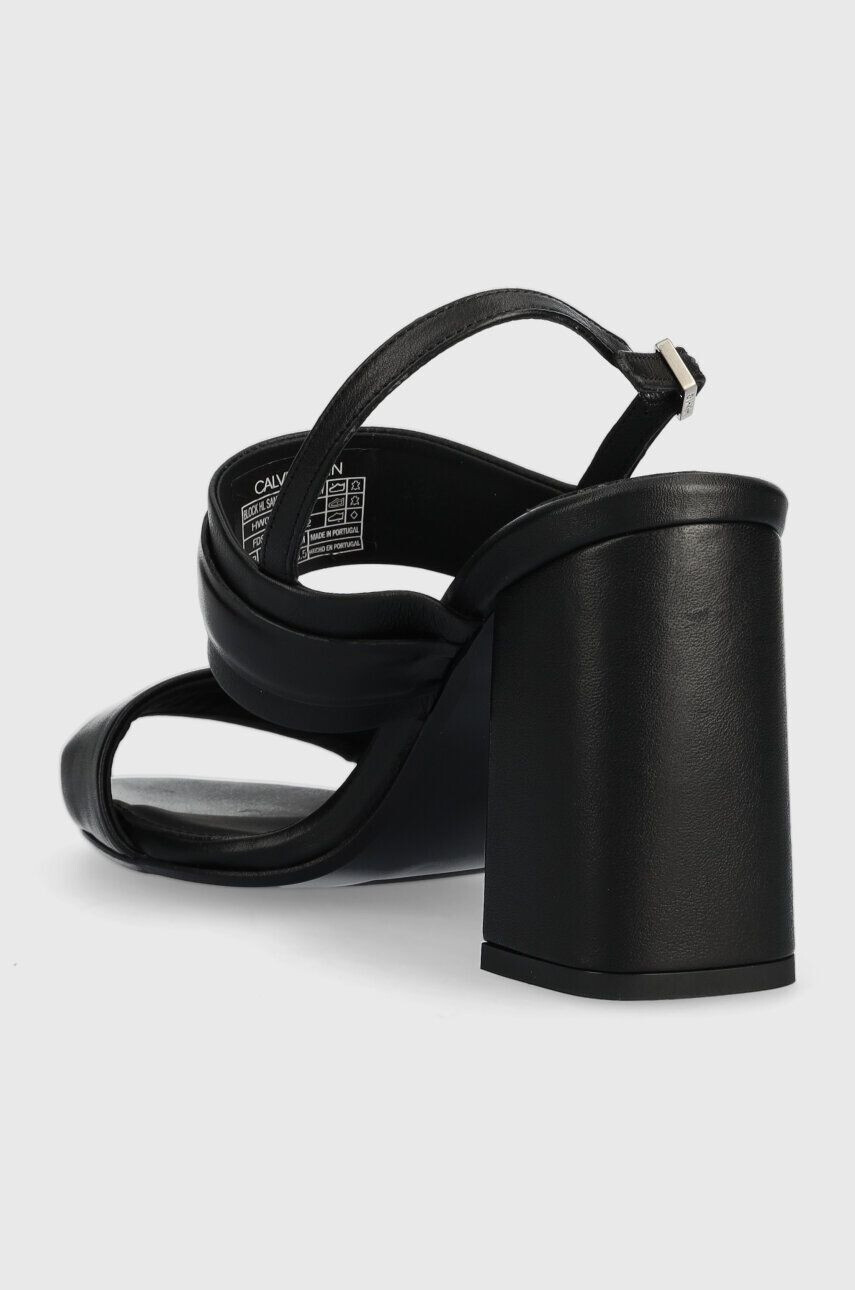 Calvin Klein Кожени сандали BLOCK HL SANDAL 85HH W/HW в черно HW0HW01486 - Pepit.bg