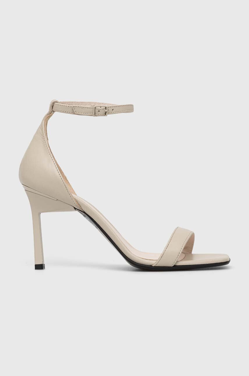 Calvin Klein Кожени сандали GEO STILETTO SANDAL в бежово HW0HW01610 - Pepit.bg