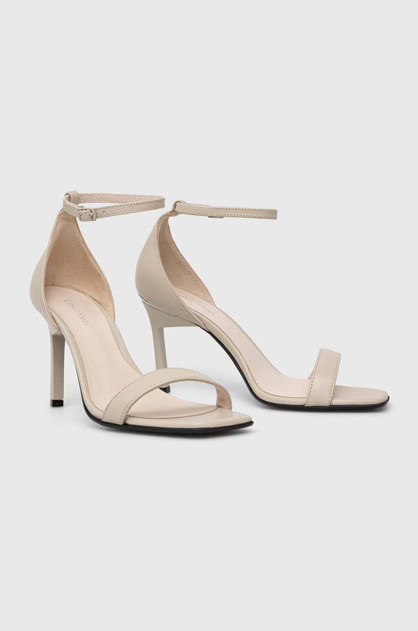 Calvin Klein Кожени сандали GEO STILETTO SANDAL в бежово HW0HW01610 - Pepit.bg