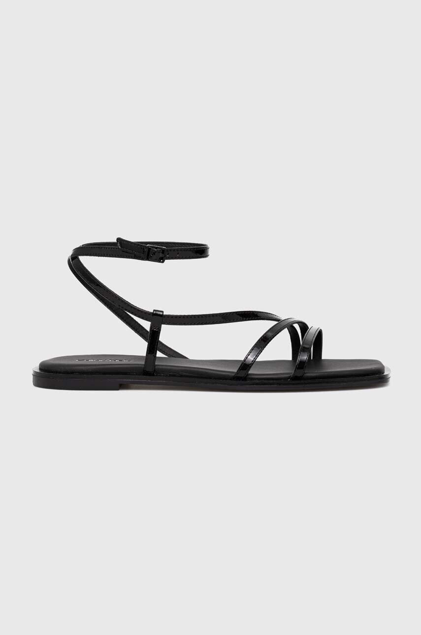 Calvin Klein Кожени сандали SQUARED SANDAL в черно HW0HW01603 - Pepit.bg