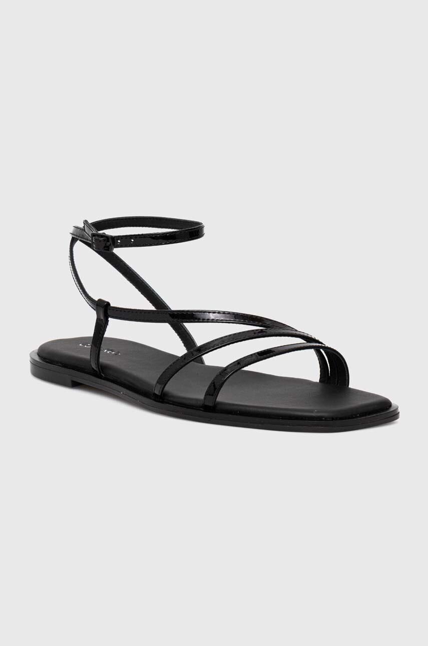 Calvin Klein Кожени сандали SQUARED SANDAL в черно HW0HW01603 - Pepit.bg
