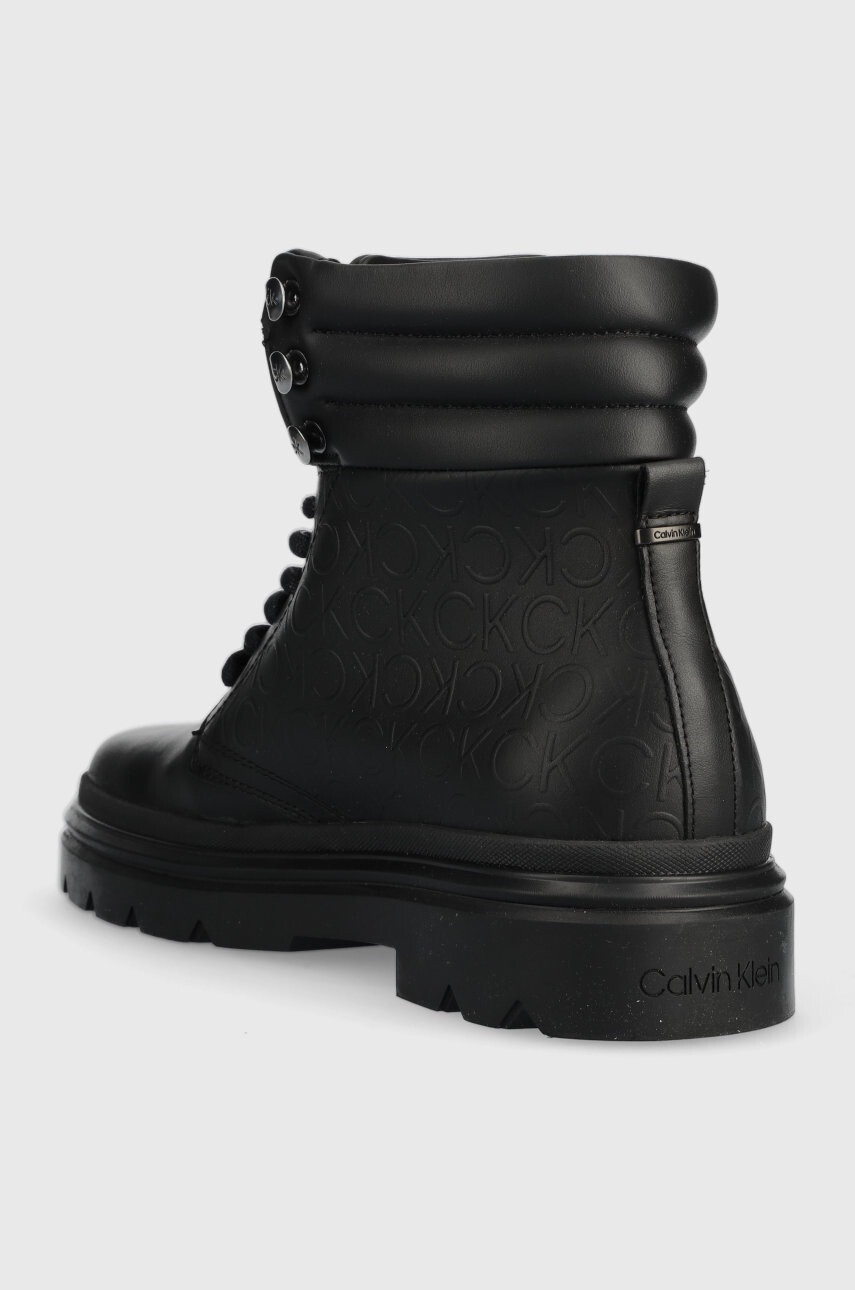 Calvin Klein Кожени туристически обувки Combat Boot Mono в черно - Pepit.bg