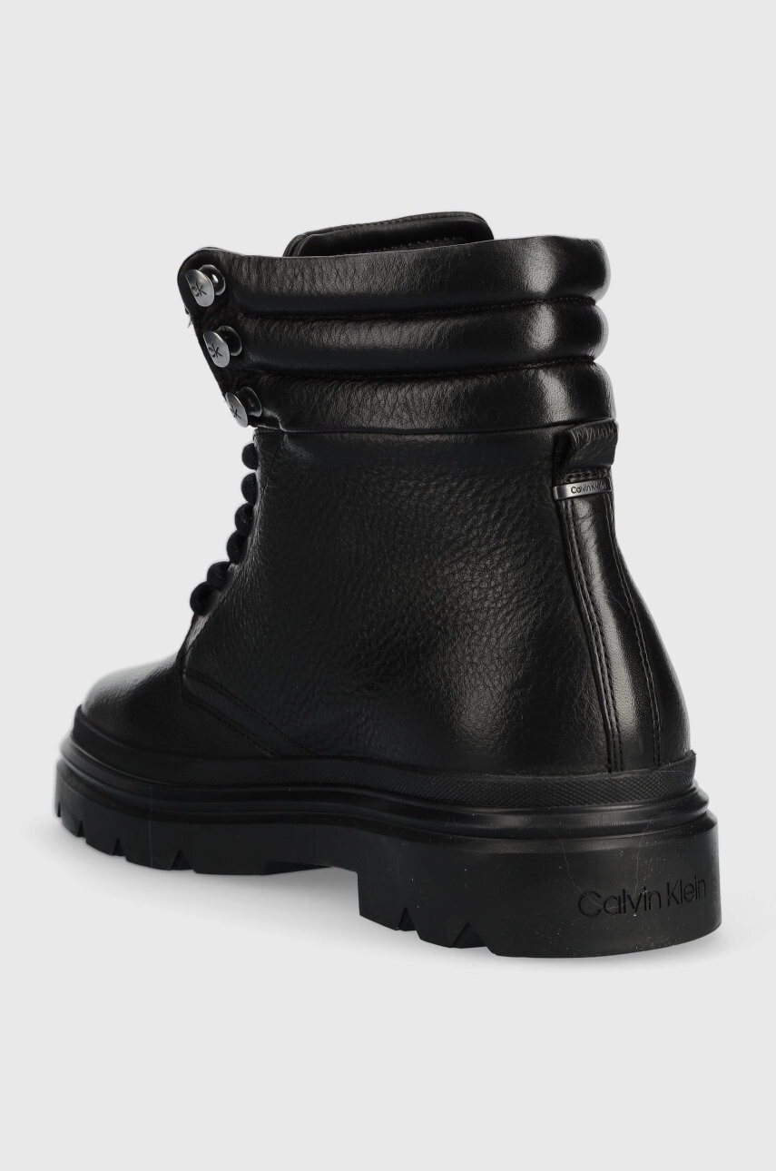 Calvin Klein Кожени туристически обувки Combat Boot Pb Lth в черно - Pepit.bg