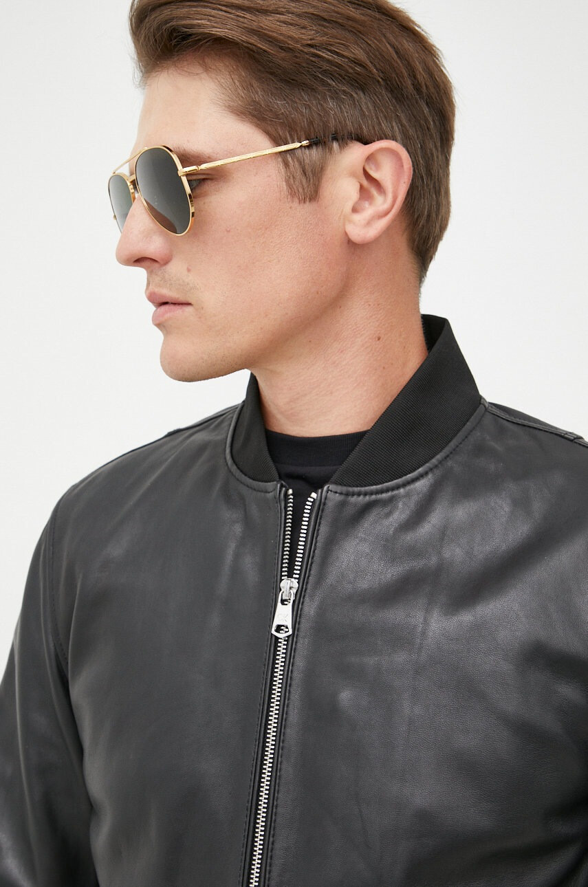 Calvin Klein Кожено яке бомбър - Pepit.bg