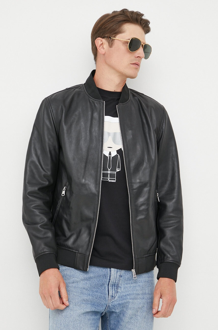 Calvin Klein Кожено яке бомбър - Pepit.bg
