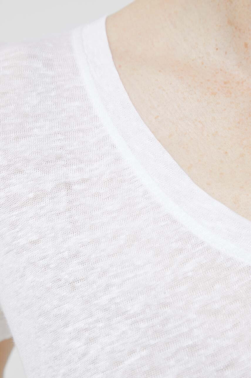 Calvin Klein Ленена тениска в бяло - Pepit.bg