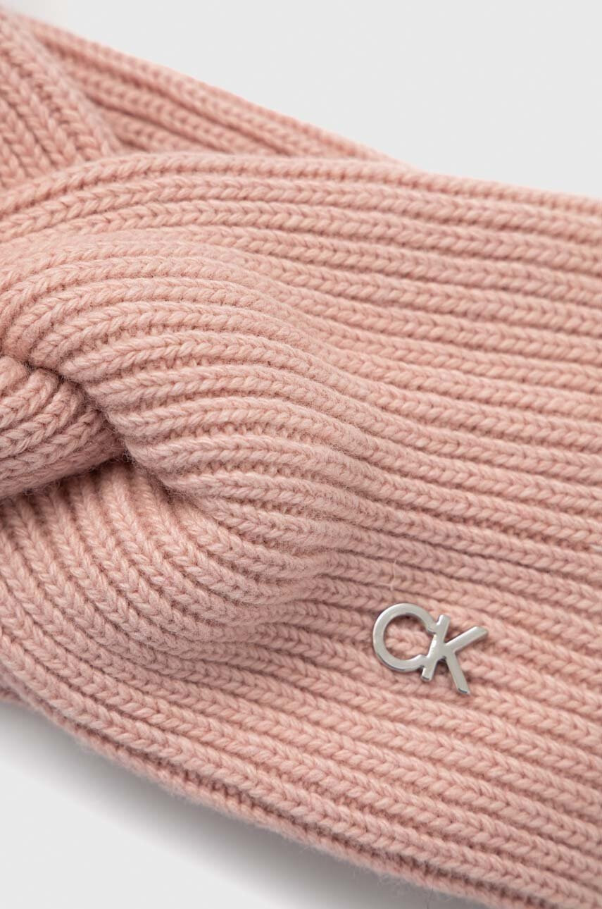 Calvin Klein Лента за глава с вълна в розово - Pepit.bg
