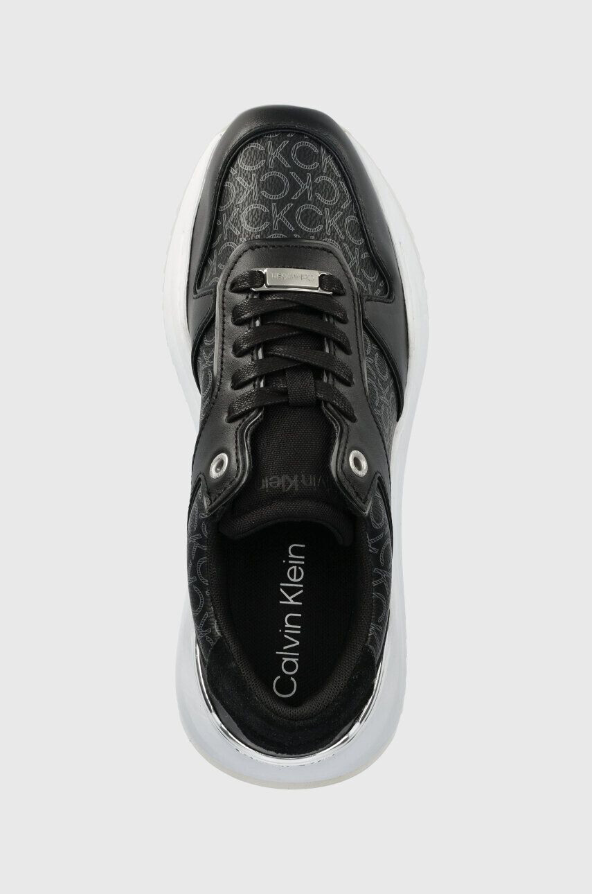 Calvin Klein Маратонки CHUNKY INTERN WEDGE LACE UP-MONO в черно HW0HW01439 - Pepit.bg