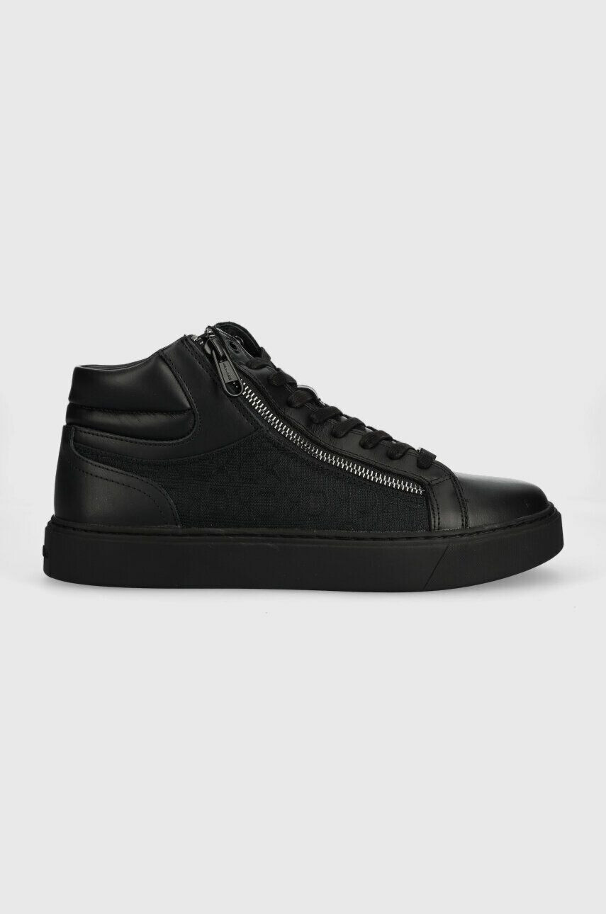 Calvin Klein Маратонки HIGH TOP LACE UP W/ZIP MONO JQ в черно HM0HM01014 - Pepit.bg