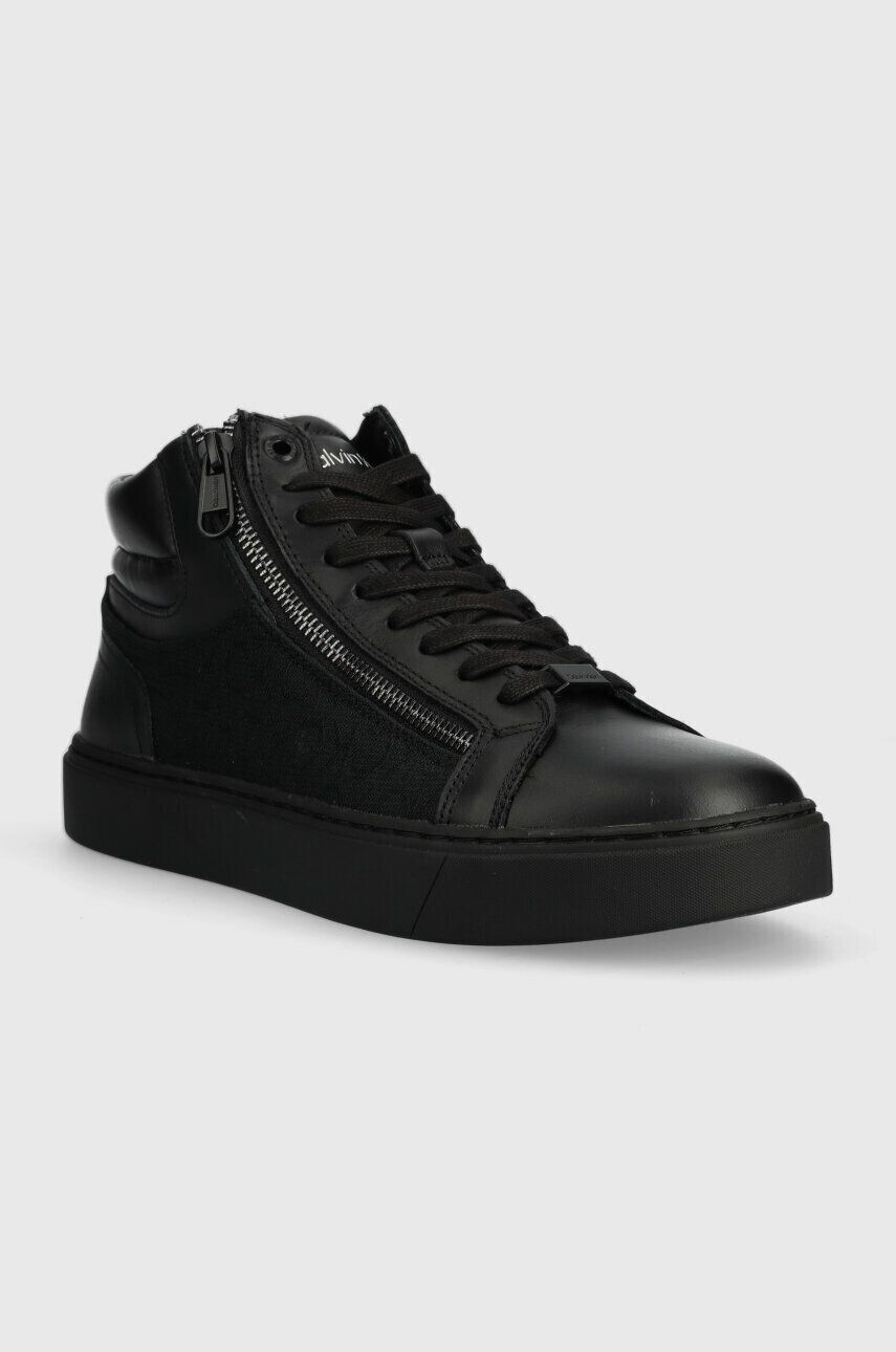 Calvin Klein Маратонки HIGH TOP LACE UP W/ZIP MONO JQ в черно HM0HM01014 - Pepit.bg