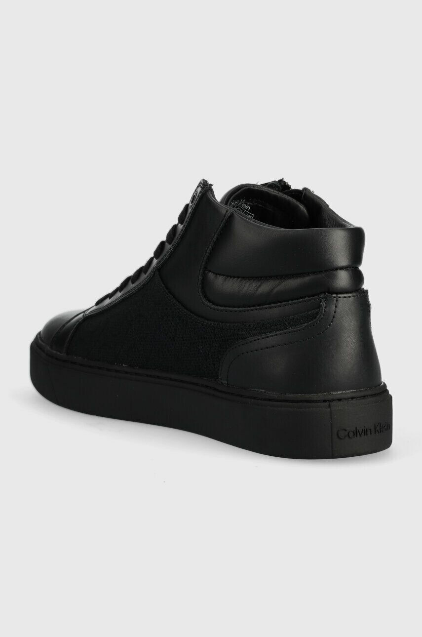 Calvin Klein Маратонки HIGH TOP LACE UP W/ZIP MONO JQ в черно HM0HM01014 - Pepit.bg