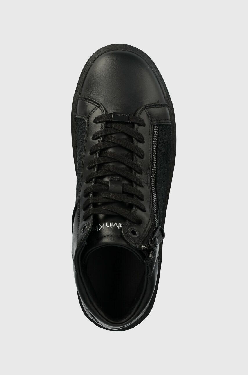 Calvin Klein Маратонки HIGH TOP LACE UP W/ZIP MONO JQ в черно HM0HM01014 - Pepit.bg