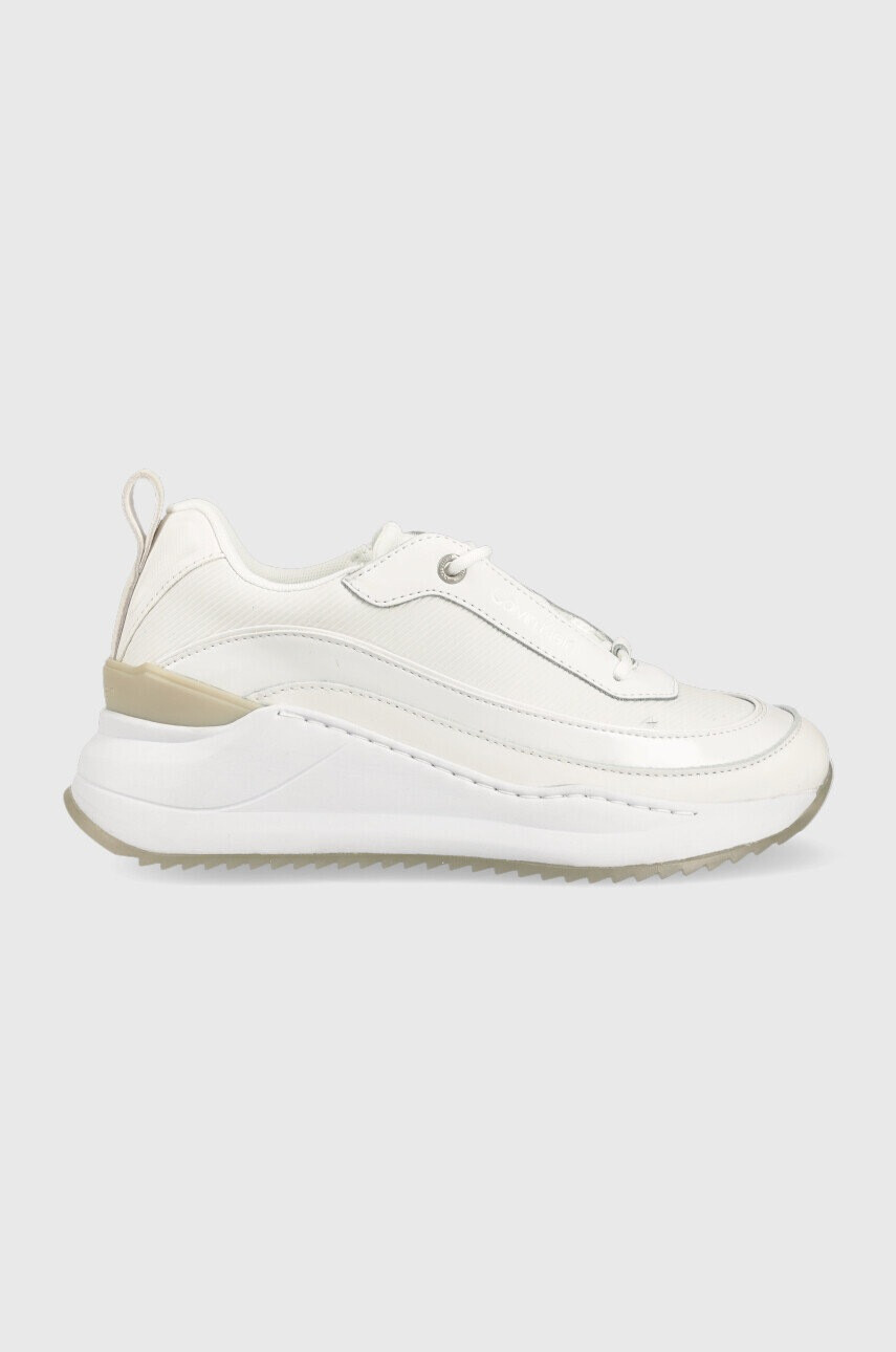 Calvin Klein Маратонки HW0HW01371 INTERNAL WEDGE LACE UP в бяло - Pepit.bg